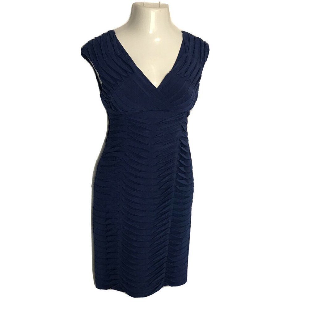 Andre Oliver Formal Blue Dress Sz 6 Knee Length
